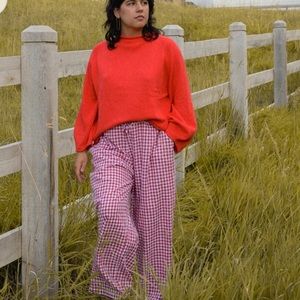 Sonderhaus Red checkered gingham pant